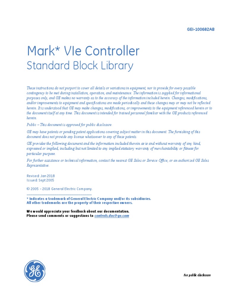 Mark Vie Controller: Standard Block Library | PDF | Data Type | Areas ...