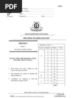 SPM Percubaan 2007 MRSM Physics Paper 2