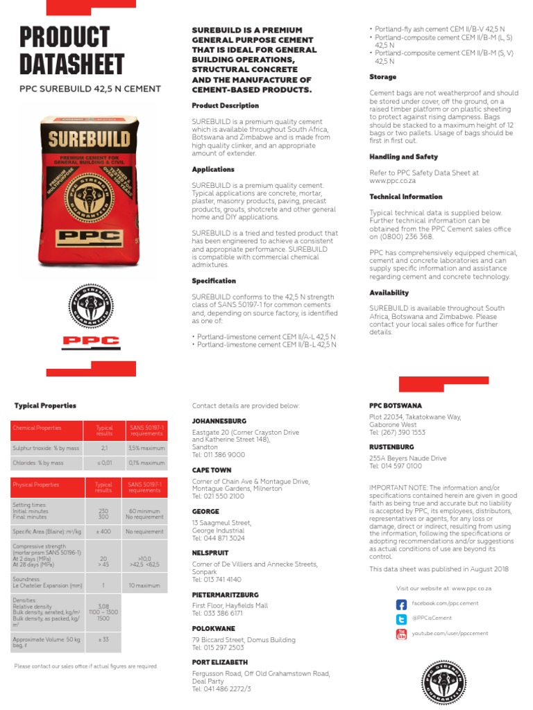 Cement all data sheet