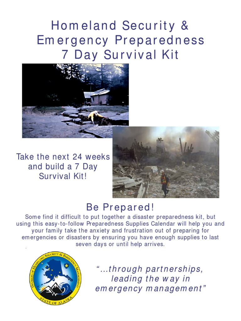 (FEMA Emergency. Disaster. Preparedness Survival.) 7 Day Supply