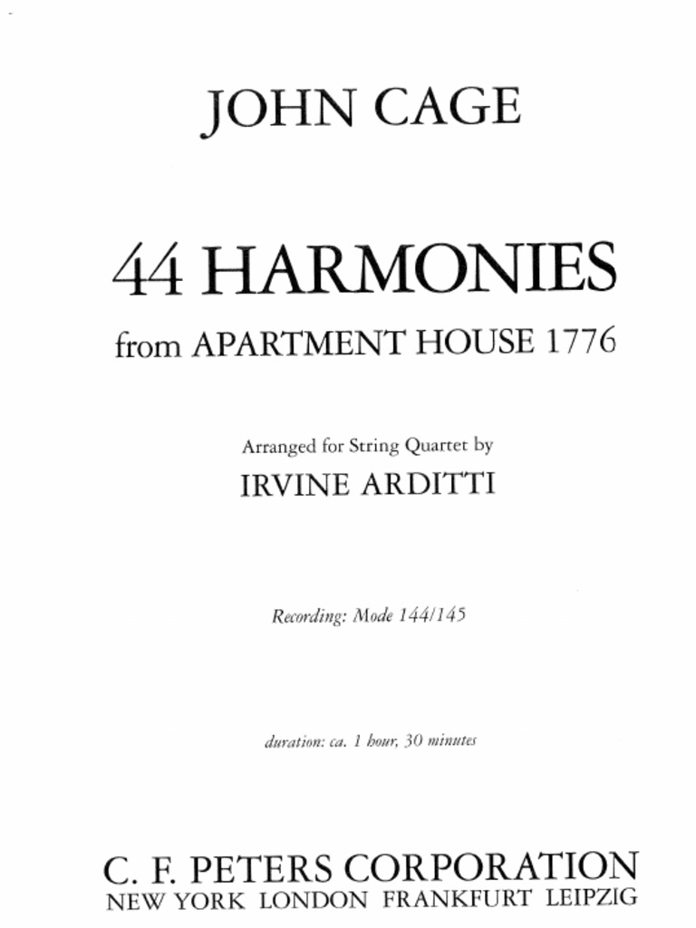 John Cage: Thirteen Harmonies (1985) – CLASSICAL20.COM