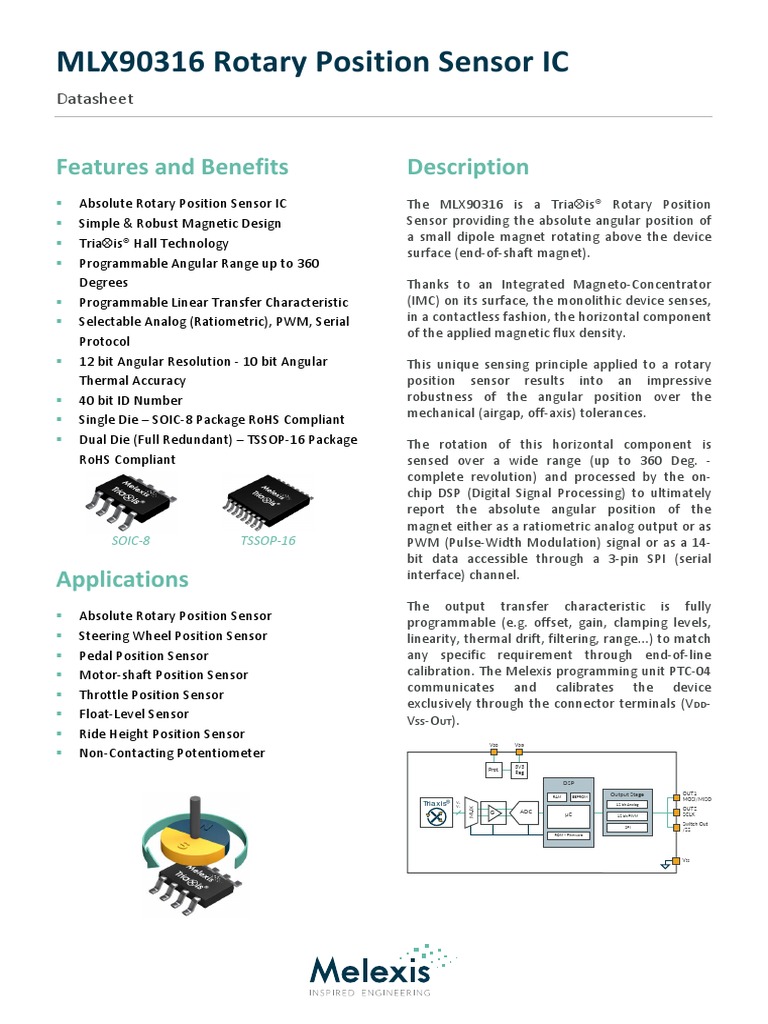 MLX90316 Datasheet Melexis PDF | PDF | Analog To Digital Converter | Sensor