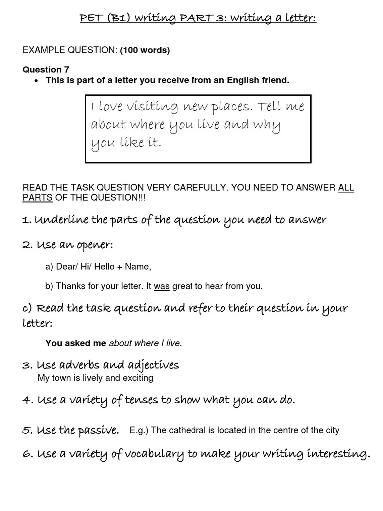 B1 Writing: Letter Writing Guide | PDF | Foreign Language Studies ...