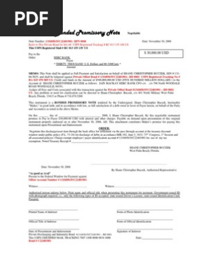 Buczek 20081130 Bonded Promissory Note HSBC & BESTBUY