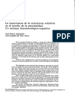 Zumalabe, José María (La Importancia de La Experiencia Subjetiva en El Estudio de La Personalidad. Un Enfoque Fenomenológico-Cognitivo) PDF
