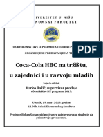 Coca Cola HBC Na Tržištu u Zajednici i u Razvoju Mladih