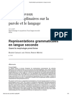 Représentations Grammaticales en Langue Seconde