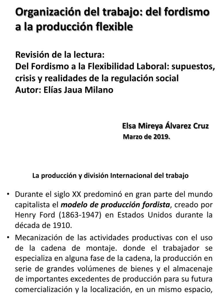 Organización Del Trabajo: Del Fordismo A La Producción Flexible | PDF |  Derecho laboral | Salario
