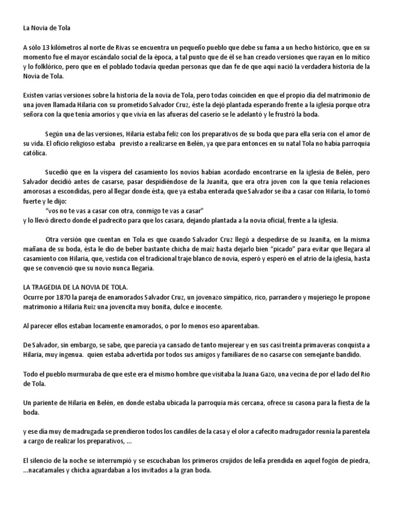 La Novia de Tola PDF Iglesia Católica Boda