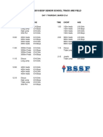 BSSF Senior School Inter-School Schedule