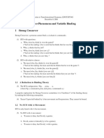 Crossover Phenomena and Variable Binding 1 Strong Crossover: 1.1 A Reduction To Binding Theory