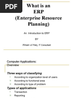 What Is An ERP (Enterprise Resource Planning) : An Introduction To ERP BY Ahsan Ul Haq