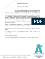 Programación Lineal - Tarea 1. Métodos Simplex Primal y Simplex Dual Apropiar Conceptos y Solucionar Problemas de La Unidad 1