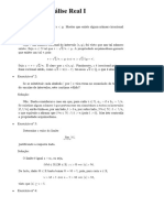 Exercícios de Análise Real