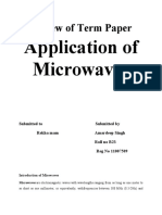 Review of Term Paper Application of Microwaves SHAILESH TIWARI