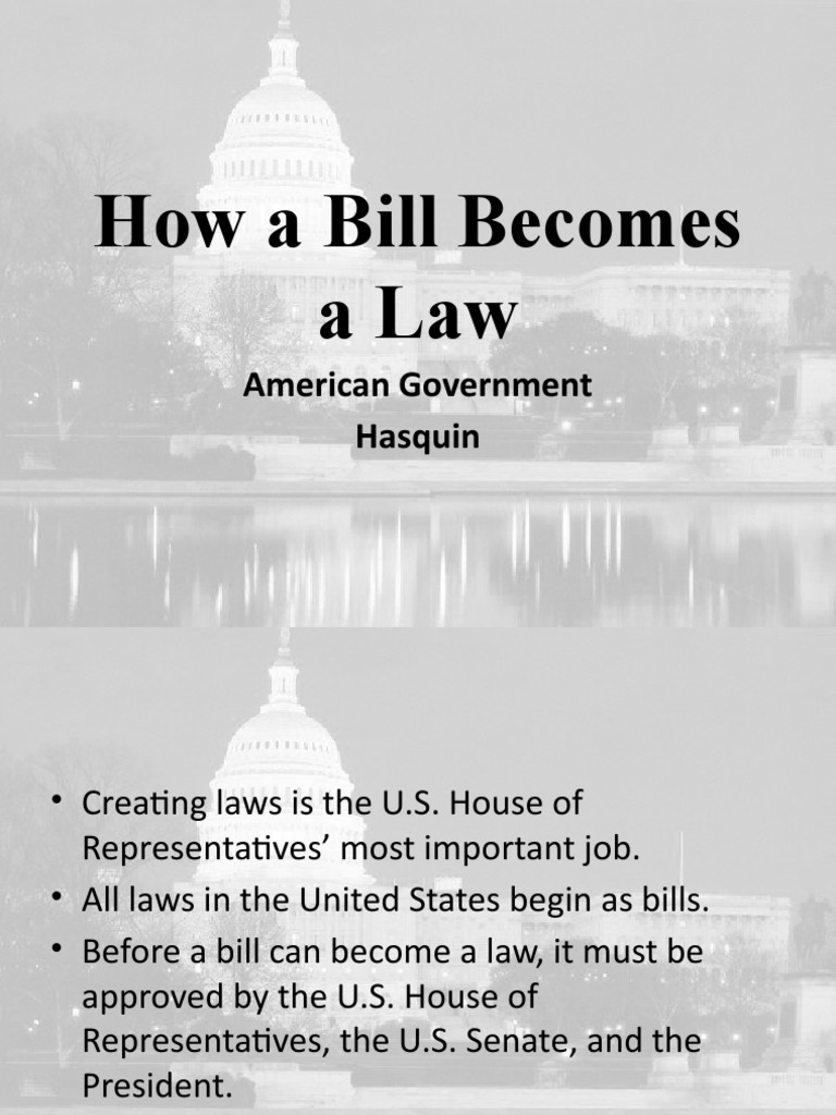 How A Bill Becomes A Law | PDF | Bill (Law) | United States House Of ...