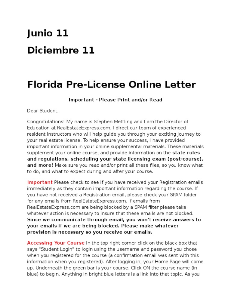 Real Estate Express PDF Email Spam Test (Assessment)