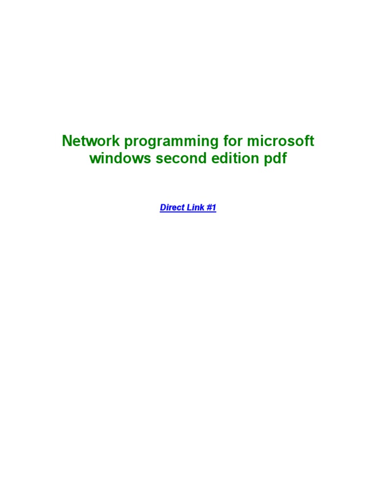 Network programming for microsoft windows second edition pdf pdf