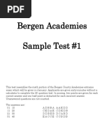 Math Sample Test 2013