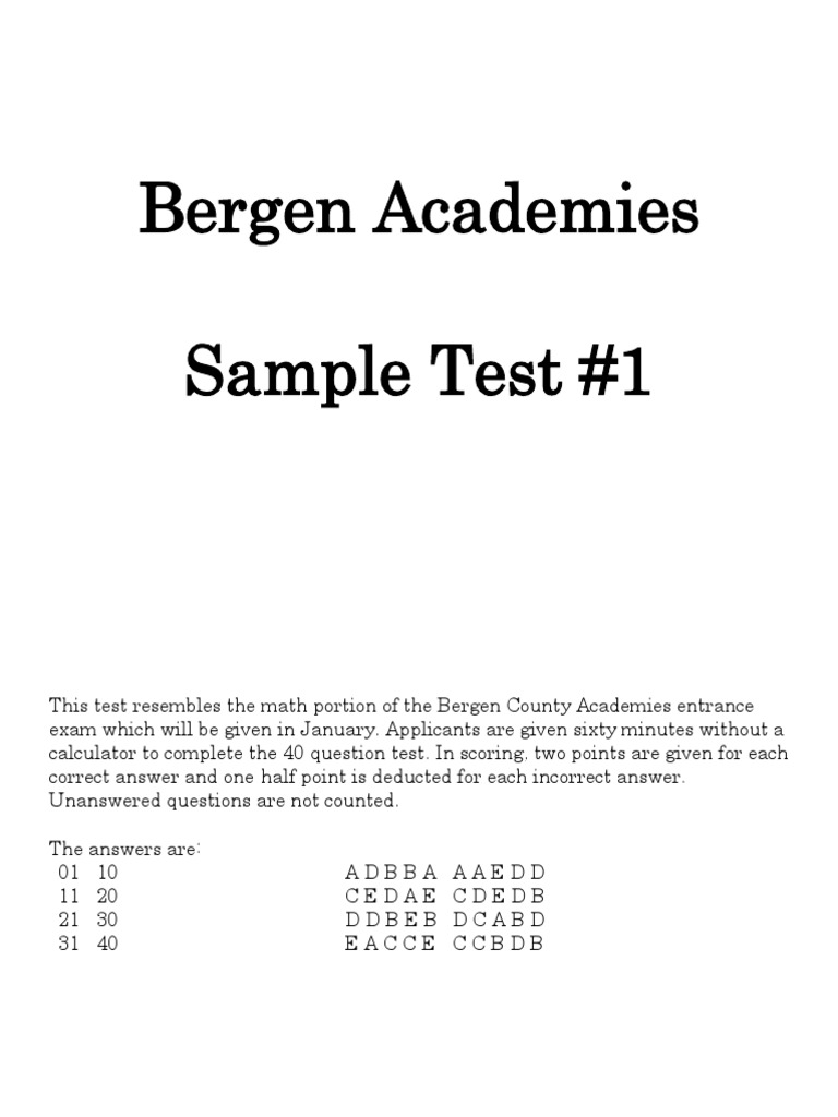 Math Sample Test 2013 | PDF | Test (Assessment) | Teaching Mathematics