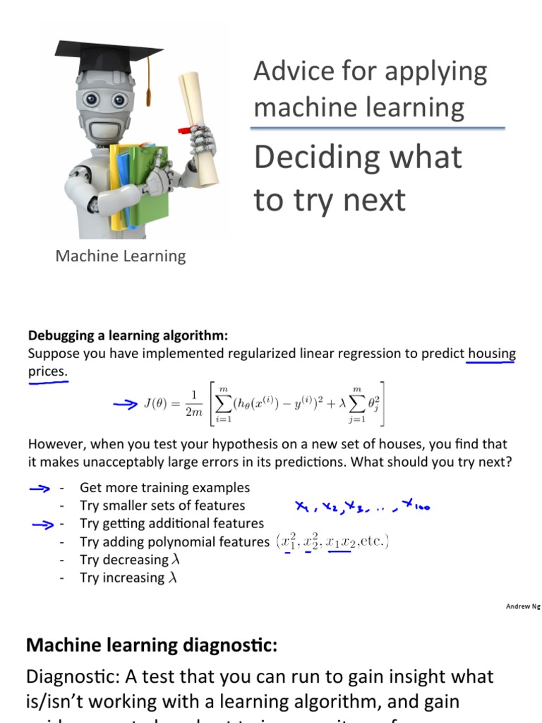 Advice For Applying Machine Learning Deciding What To Try Next PDF