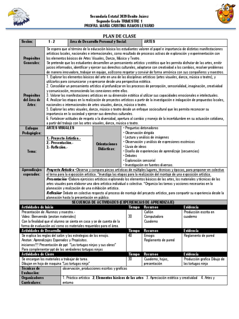 Planeación de Artes Visuales 2° Secundaria | PDF | Creatividad | Estética