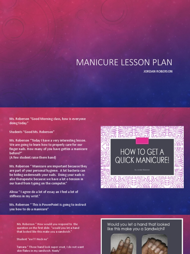 Nails Lesson Plan Power Point PDF Nail (Anatomy) Hygiene