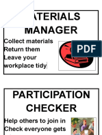 Materials Manager: Collect Materials Return Them Leave Your Workplace Tidy
