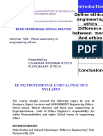 Define Ethics, Engineering Ethics Difference Between Moral and Ethics Moral Autonomy Moral Dilemmas Conclusion