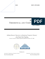 Theoretical and Computational Studies: Journal of