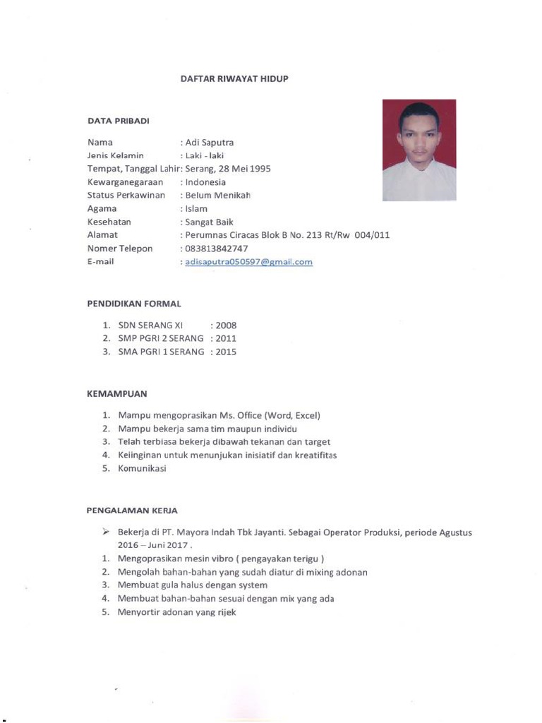 Permohonan Lamaran Kerja