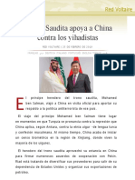 Arabia Saudita Apoya A China Contra Los Yihadistas