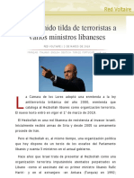 Reino Unido tilda de terroristas a varios ‎ministros libaneses