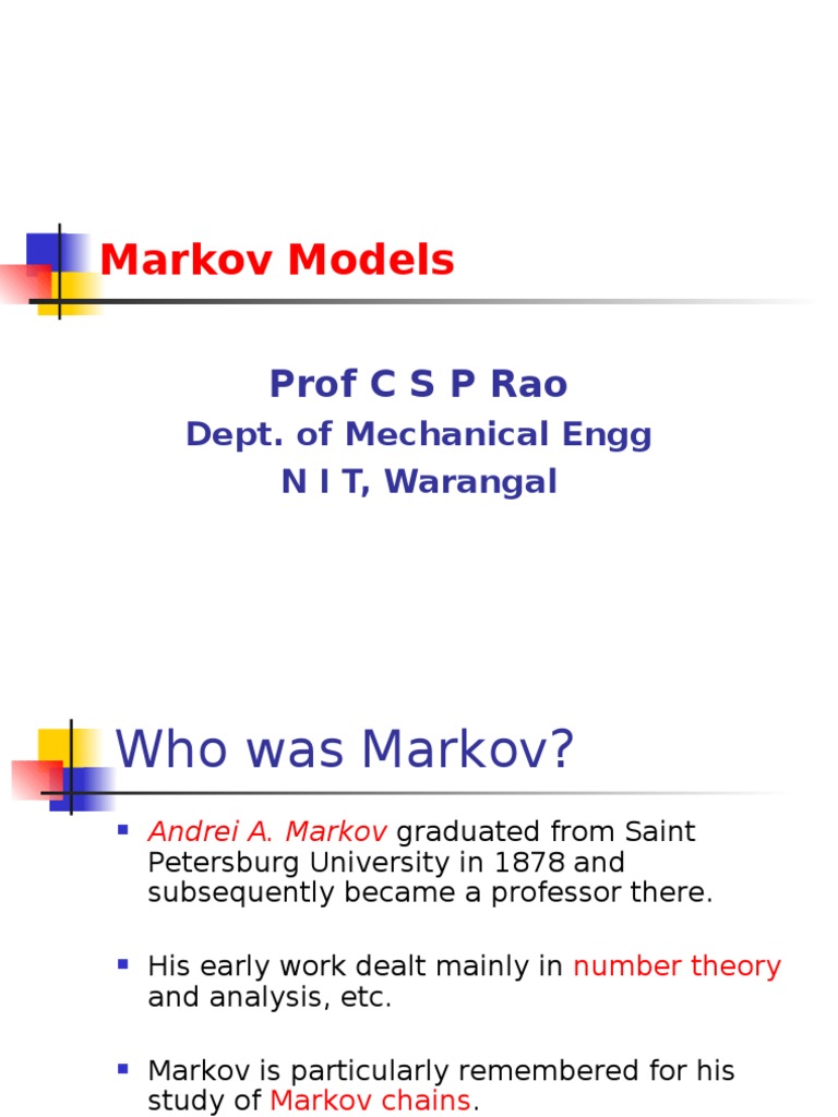 Understanding Markov Chains and Models | PDF | Markov Chain ...