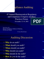 Compliance Auditing: 4 Annual Pharmaceutical Regulatory and Compliance Congress and Best Practices Forum