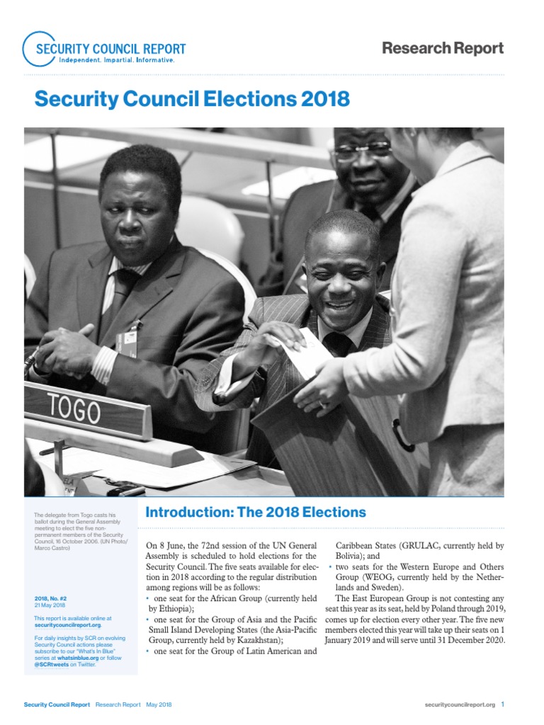 Security Council Elections 2018 Research Report PDF United Nations
