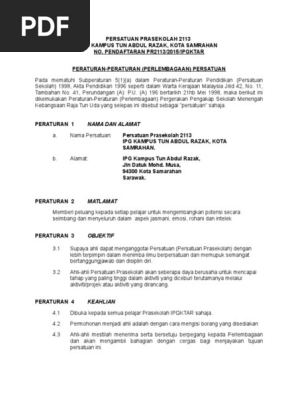 Contoh Perlembagaan Persatuan Pdf