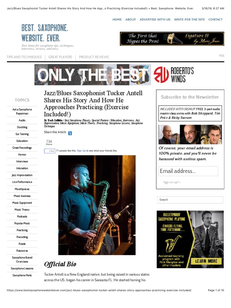 Article Exercises 1 Full Score 1 PDF Saxophone Tenor Saxophone