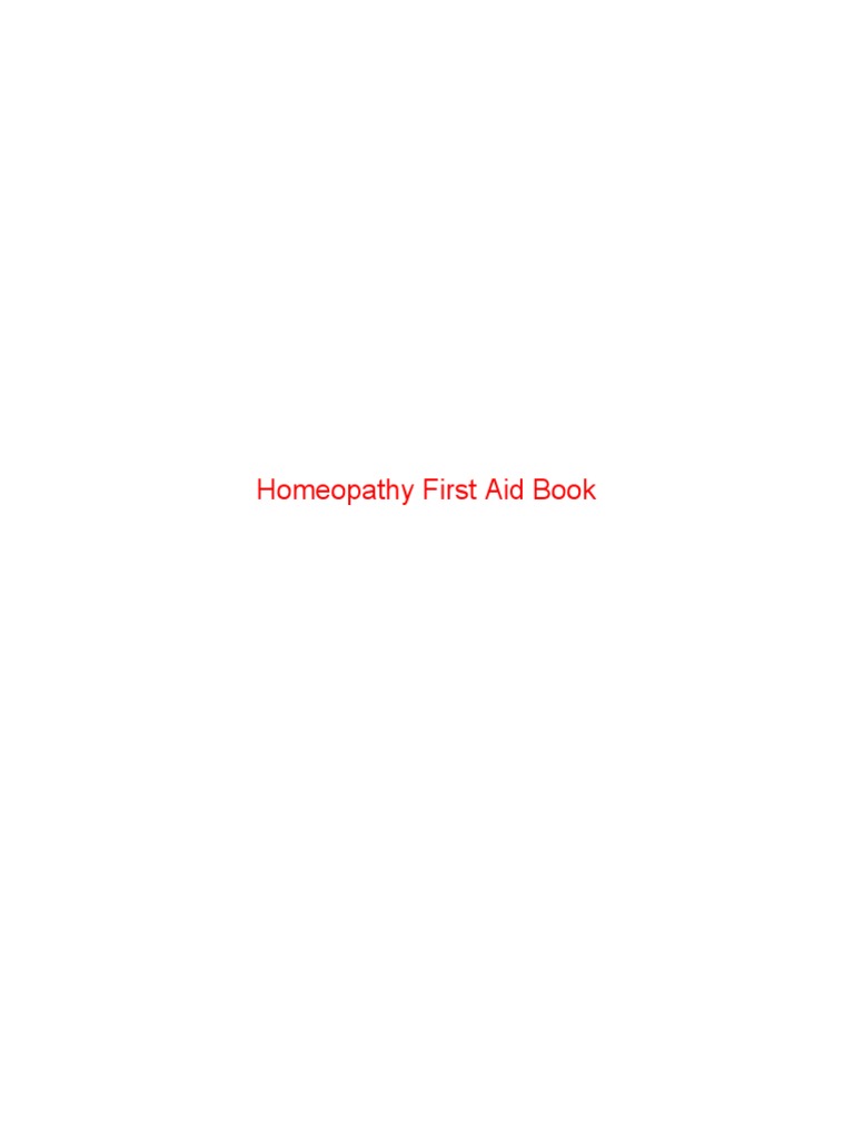 Homeo First Aid Book PDF Allergy Cough