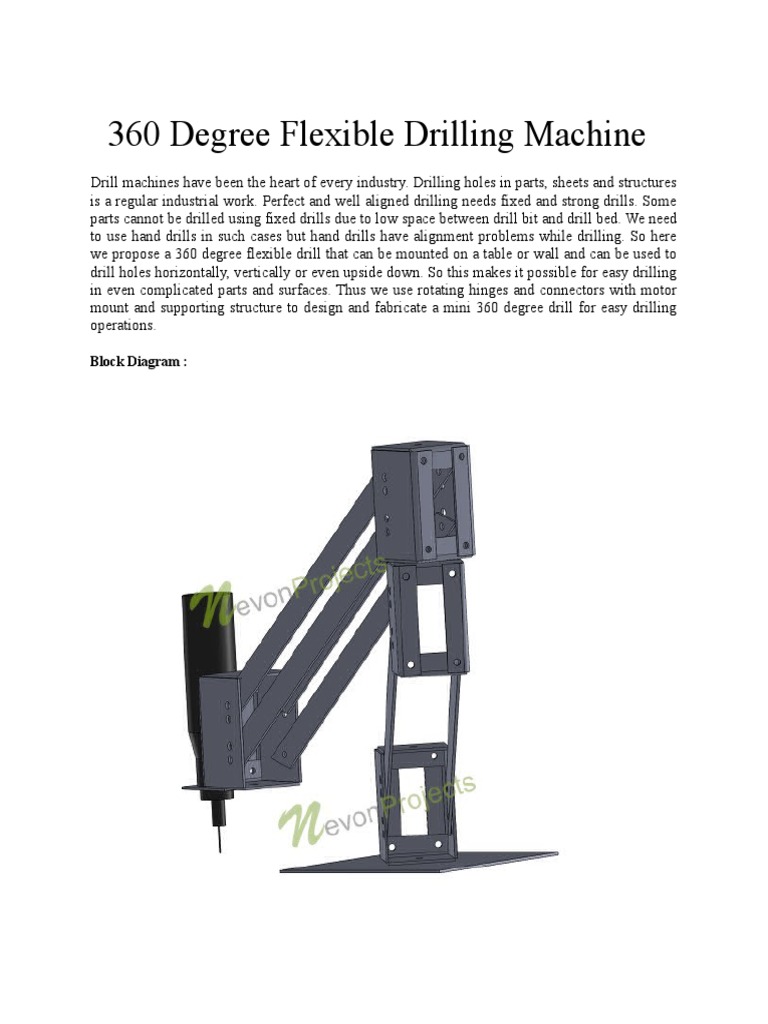 360 Degree Flexible Drilling Machine: Block Diagram | PDF