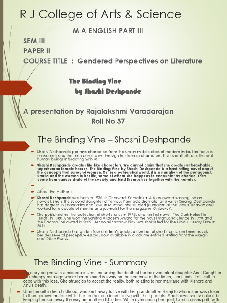 R J College of Arts & Science: M A English Part Iii Sem Iii Paper Ii ...