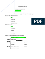 Mnemonics Anatomy 1st Sem