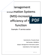 Management Information Systems (MIS) - Increasing Efficiency of HR Function