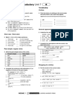 Grammar and Vocabulary Unit 7