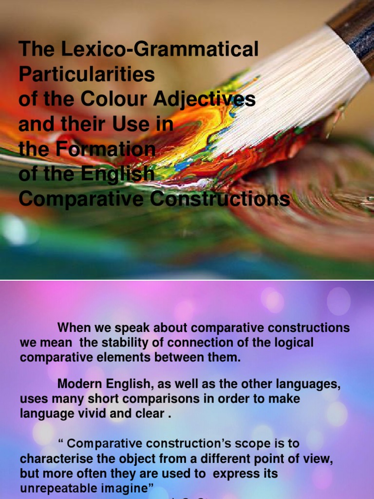 The Lexico-Grammatical Particularities of The Colour Adjectives and ...