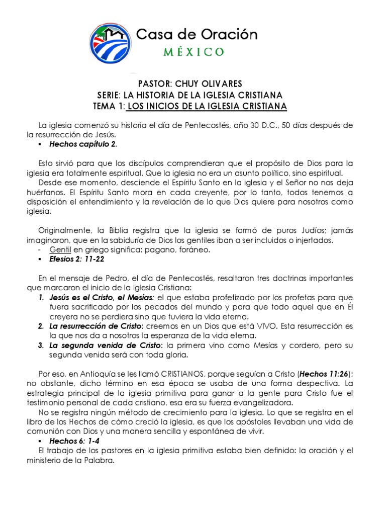 Inicios de la Iglesia Cristiana | PDF | Cristo (título) | Iglesia Católica