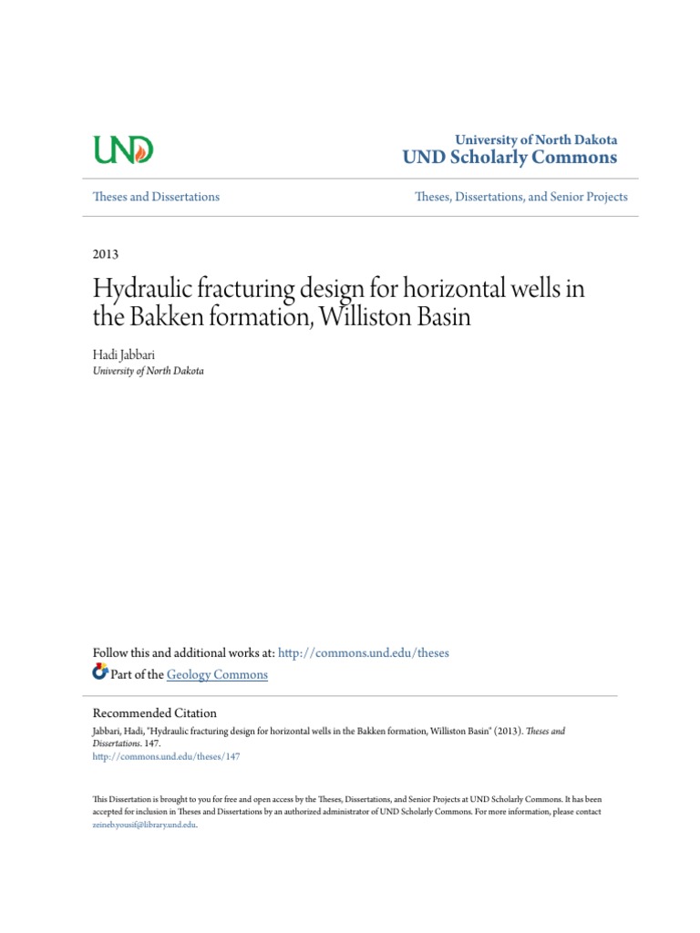 Hydraulic Fracturing Design For Horizontal Wells in The Bakken Fo PDF ...