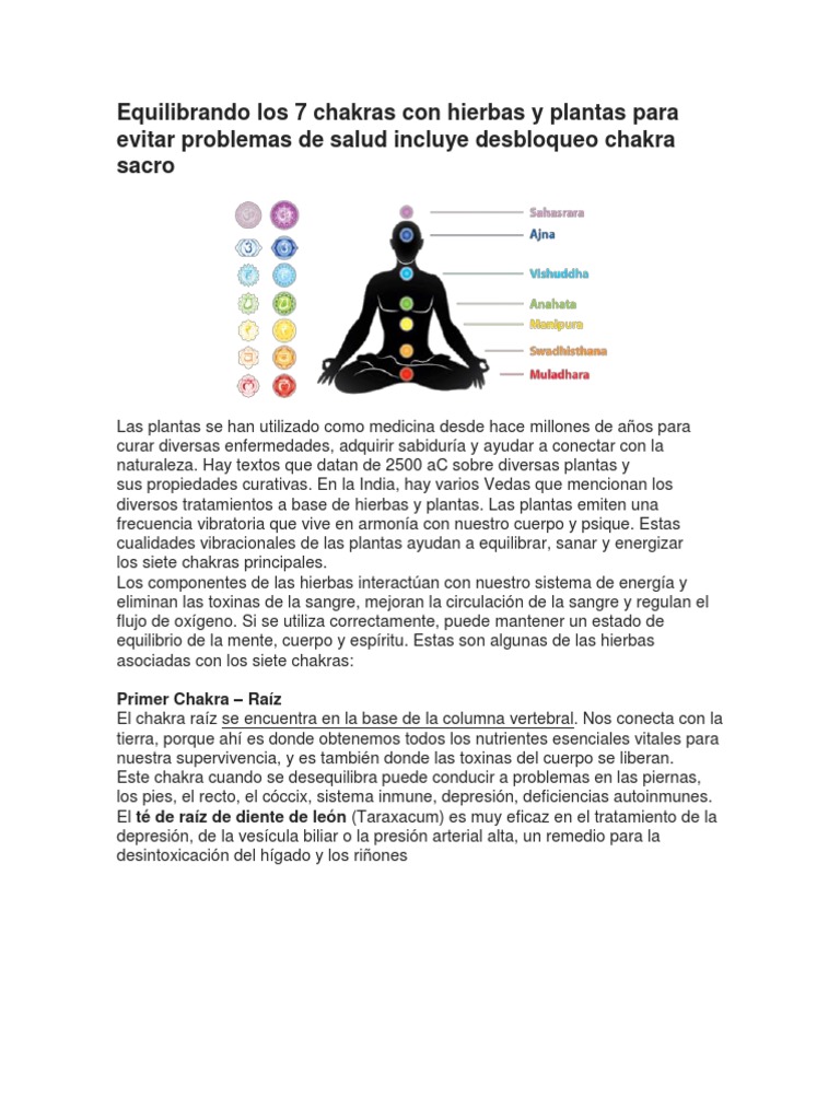 Equilibrio de Chakras con Hierbas Naturales | PDF | Las emociones ...