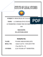 Subject-Principles of Taxation Law Topic - A Comparative Study of The