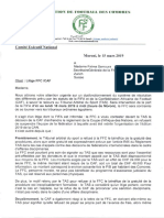 Lettre de La Fédération de Football Des Comores (FFC) À La FIFA